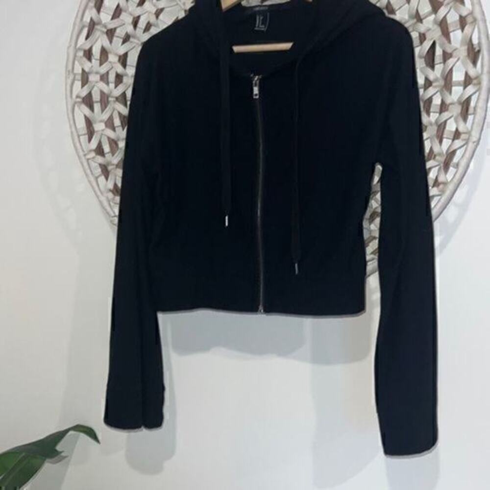 Forever 21 black full zip hooded sweatshirt size small